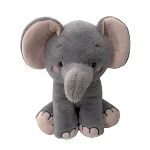 Lambs & Ivy Elephant Plush Stuffed Animal Gray Pink Nursery Decor Toy 10 inch
